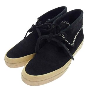 VISVIM ビズビム FLYNT HI SASHIKO 刺し子 ハイカット スエード ブーツ ブラック系 US8【中古】