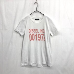 EZ3287●DIESEL ロゴ プリント 半袖 Tシャツ●XS●ホワイト ディーゼル