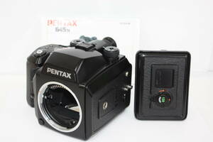 22 中古 PENTAX 645N 中判カメラ ボディ 通電未確認 フィルムケース付き ジャンク品扱い 1円スタート