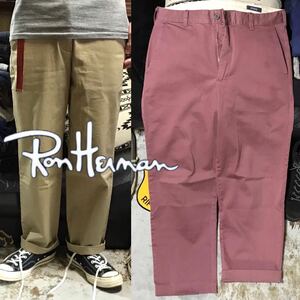 ［千駄ヶ谷本店購入／完売モデル］L《★ Ron Herman ★》美品 ストレッチワイドチノパンツ ロンハーマン RHC アールエイチシー PINK 