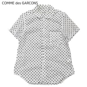 【COMME des GARCONS】丸襟ドット柄　半袖シャツ　サイズM