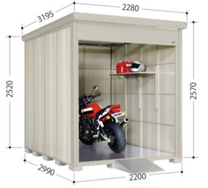 送料無料地域有 タクボ物置　タクボ　物置　バイク　シャッターマン　シャッター　一般型　BS-2229WH