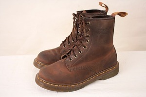 ドクターマーチン UK4/22.5cm-23.0cm/8ホール 茶 ブラウン ブーツ レザー dr.martens レディース 古着 中古 Tポイント dh2971