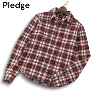 Pledge プレッジ 秋冬 長袖 ワーク★ チェック ネル シャツ Sz.48　メンズ 日本製　A4T12234_B#B