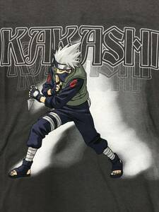 NARUTO ナルト はたけカカシ Tシャツ XL グレー 公式 00s USA レア タグ付き デッドストック アニメT ドラゴンボール ワンピース ジャンプ