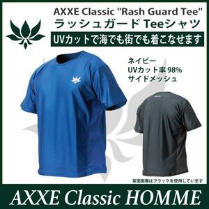 ■AXXE Classic■UV98%カット ラッシュガード Tシャツ [NAVY] XLサイズ／海でも街でも着られます アックスクラッシック