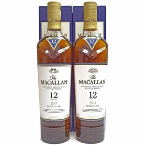 THE MACALLAN【マッカラン】ハイランドシングルモルトスコッチウイスキー　ダブルカスク　12年　2本セット　40％/700ml　未開栓【中古】