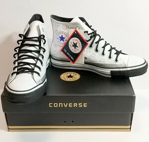 箱付 未使用 CONVERSE コンバース AS MANY SKULL HI 27.0cm ホワイト レザー ハイカット スニーカー 本革 オールスター スカル ドクロ レア