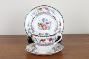 スポード　チャイニーズローズ　カップ　プレート　ケーキ皿　トリオ　イギリス　SPODE　アンティーク　陶磁器　つ238