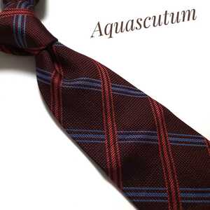 アクアスキュータム Aquascutum ネクタイ ブランド 赤系 1362