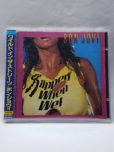 BON JOVI/SLIPPERY WHEN WET/ボン・ジョヴィ/ワイルド・イン・ザ・ストリーツ/国内盤(1stプレス)CD/巻き帯付/1986年発表/3rdアルバム/廃盤