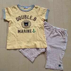 ミキハウス上下セット★半袖 Tシャツ＆ハーフパンツ★セットアップ90.100★ダブルB★