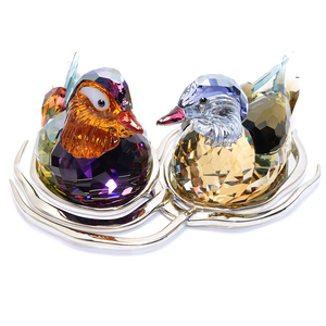 美品 スワロフスキー マンダリンダック オシドリ 1143631 トパーズ Swarovski Mandarin Ducks Topaz