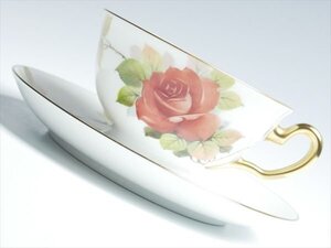 k458 大倉陶園 ハンドペイント クラシックローズ 薔薇絵 カップ＆ソーサー