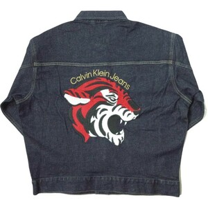 新品 Calvin klein Jeans カルバンクラインジーンズ 22SS DAD DENIM JACKET タイガー刺繍 デニムジャケット J319942 S Gジャン g13476