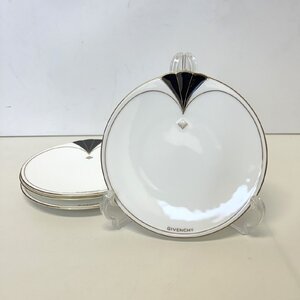 【86】【併売】 GIVENCHY ジバンシイ デザート皿 4枚セット BONE CHINA ボーンチャイナ YAMAKA ヤマカ 洋食器 ブランド食器