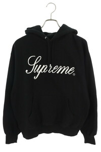 シュプリーム パーカー 23AW Raised Script Hooded Sweatshirt サイズ:S レイズドスクリプトロゴ刺繍パーカー 中古 HJ12