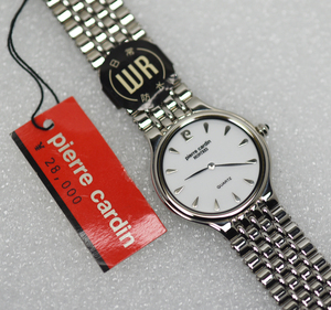 ビンテージ ピエールカルダン 銀色 未使用 デッドストック クォーツ 腕時計 メンズ レディース ユニセックス フランスデザイン