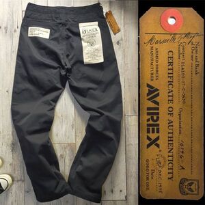 未使用☆AVIREX LTD アヴィレックス☆U.S MIRITARY ARMED FORCES UNIFORM TROUSERS ブラック チノパン silver（S) S1408