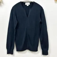 【アッシュスタンダード】 キーネックニット ニットプルオーバー （M) シルク混