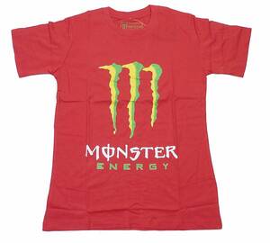 MONSTER ENERGY モンスターエナジー Mロゴ 半袖Tシャツ（レッド）(XL)【並行輸入品】