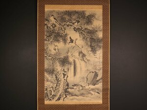 【模写】【伝来】cj1644〈胡鐡梅〉超大幅 松竹群鳥図 中国画 清代 胡鉄梅 安徽省