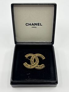 CHANEL シャネル　ヴィンテージ　ブローチ　ココマーク ココ アクセサリー　幅約3.5cm ブラック ゴールドカラー 箱付