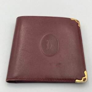 1円　B038　カルティエ　財布　二つ折り　マストライン　サイズ10×10ｃｍ