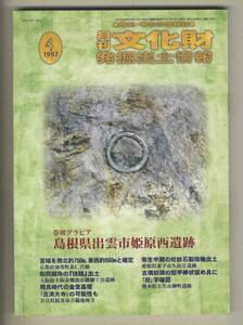 【e0513】97.4 月刊文化財発掘出土情報／島根県出雲市姫原西遺跡、京都府加茂町恭仁宮跡、大阪府大阪市難波京跡細工谷遺跡、...