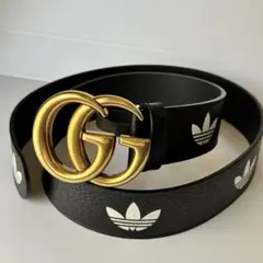 新品 85 GUCCI adidas コラボ 限定 ベルト ブラック BELT