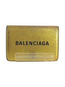 BALENCIAGA◆3つ折り財布/レザー/GLD/レディース