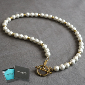 パール マンテル pearl necklace 金色 ステンレス (45cm)