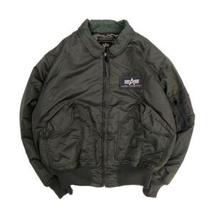 USA 古着 ミリタリー アルファインダストリーズ ALPHA INDUSTRIES フライトジャケット モスグリーン XL