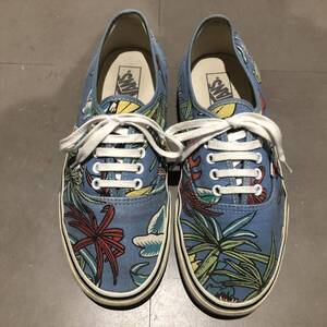 VANS バンズ ヴァンズ メンズ アロハ柄プリント 総柄 キャンバス Authentic オーセンティック ローカット スニーカー 靴 US10 28cm 青