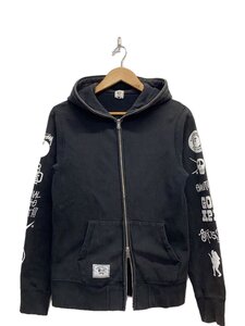 A BATHING APE◆ジップパーカー/M/コットン/BLK/プリント