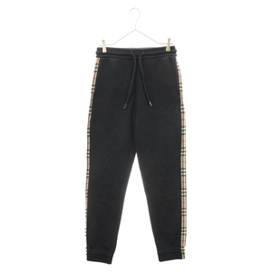 バーバリーロンドン CHECK PANEL TRACK PANTS ヴィンテージ チェックパネル トラックパンツ スウェット ブラック/ベージュ 8026273