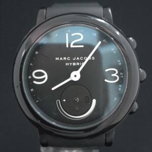 ジャンク 【稼働品】マークジェイコブス MARC JACOBS ハイブリッド 6708A-NDW2A 電池式 クォーツ 黒文字盤 ラバーベルト