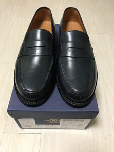 ◆【未使用】Jalan Sriwijaya ジャランスリウァヤ/98589 CALF LEATHER SOLE NAVY UK5.5(24.5㎝)