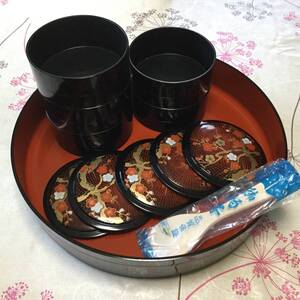 ちらし寿司　容器　セット　和風　ふた付き　レトロ　