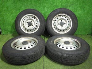 ◆ 溝あり DA17V 純正 スチールホイール タイヤ 12インチ 4本 4.0J PCD100 4穴 145/80R12 80/78N LT 24年 DR17V DG17V DS17V I120◆