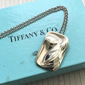 珍 ビンテージ アンティーク TIFFANY&CO SPAIN ティファニー 925 SILVER PRETTI シルバー ネックレス ペンダント スクエア IW407CA08TFF_B