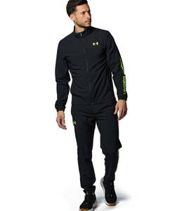 UNDER ARMOUR■アンダーアーマー UAフレッシュウーブン ジャケット パンツ 上下セット 軽量 黒 イエロー 24