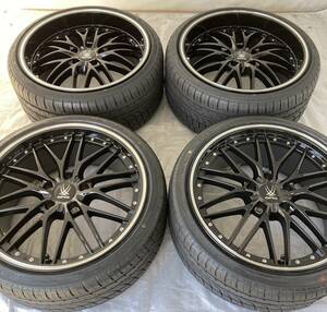 19インチ 8.5J/9.5J 5-114.3 タイヤ付4本セット メッシュ 前235/35R19 後265/30R19 クラウンなど (W2374/2375-1)