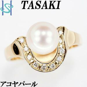 年末大感謝祭【最大40%OFF】タサキ 田崎真珠 アコヤパール ダイヤモンド K18YG 馬蹄 ホースシュー TASAKI 送料無料 美品 中古 SH109586