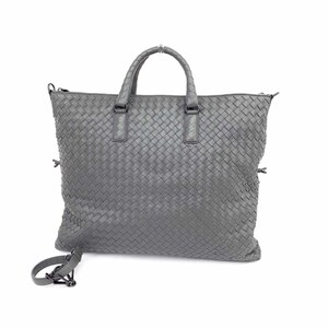 良好◆BOTTEGA VENETA ボッテガヴェネタ 2WAYバッグ◆BO5593436R グレー レザー イントレチャート レディース ハンド ショルダー bag 鞄