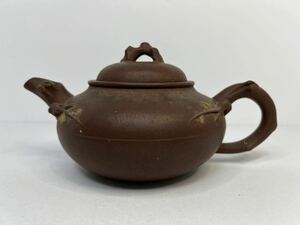 中国古美術 紫砂 茶壺 急須 朱泥 煎茶道具 唐物 茶壺 在銘 時代物 中国美術 紫砂壺 在銘 梅扁