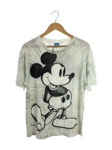 Disney VINTAGE◆Tシャツ/one/コットン/ホワイト/総柄/80s/90s/ミッキー/USA製/フルプリント//