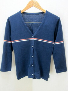 ■エーグル/AIGLE★レディースシンプル紺ニットカーディガンS #H