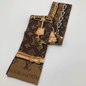 LOUIS VUITTON スカーフ モノグラム トランク シルク P3639