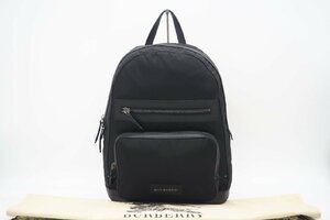 ☆安心の３大保証☆ ABランク ≪BURBERRY バーバリー/リュックサック≫ 3976784 ナイロン ロゴプレート バックパック ブラック 美品 送料込